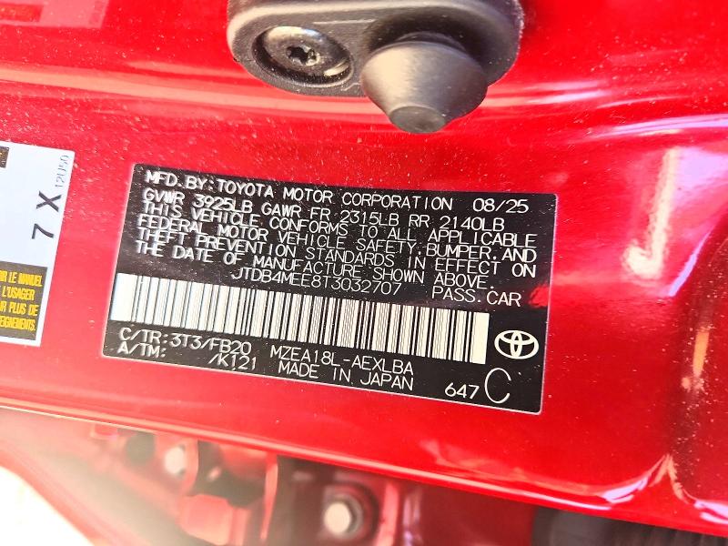 Aukcja sprzedaży 2026 Toyota Corolla, vin: JTDB4MEE8T3032707, numer aukcji: 65865236