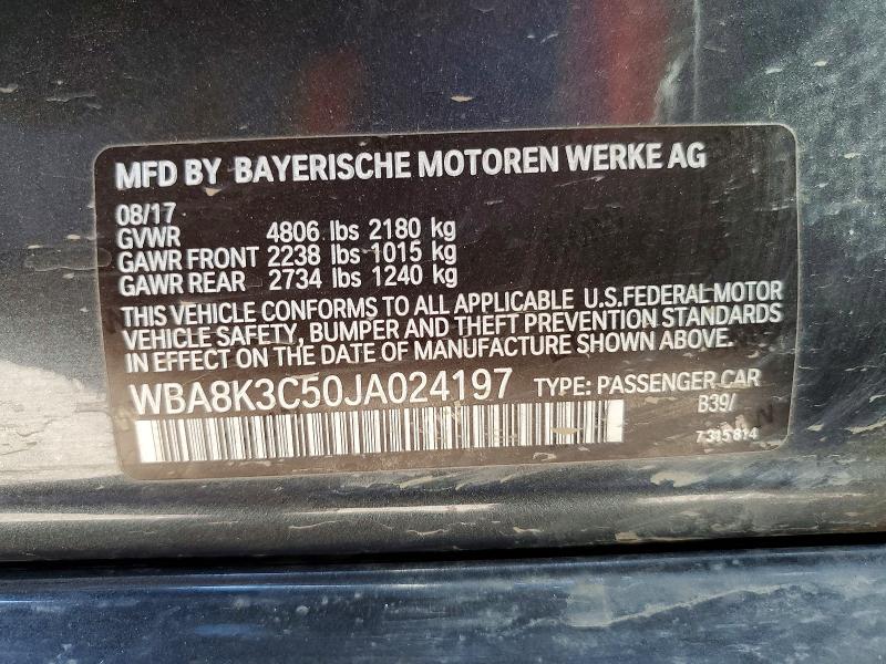Продаж на аукціоні авто 2018 Bmw 330, vin: WBA8K3C50JA024197, номер лоту: 66287656
