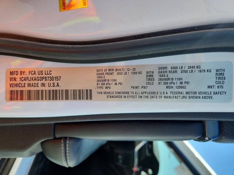 Продаж на аукціоні авто 2023 Jeep Grand Cherokee, vin: 1C4RJKAG0P8730157, номер лоту: 64604826
