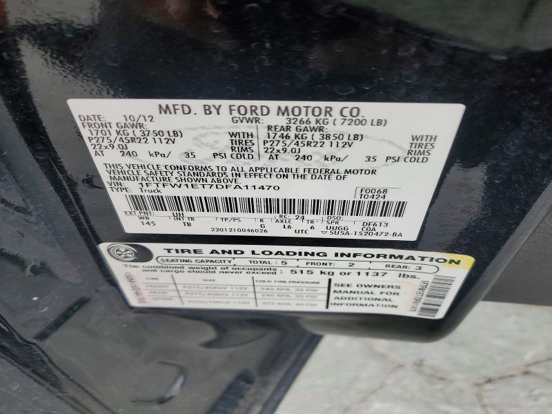 Aukcja sprzedaży 2013 Ford F150, vin: 1FTFW1ET7DFA11470, numer aukcji: 63418126