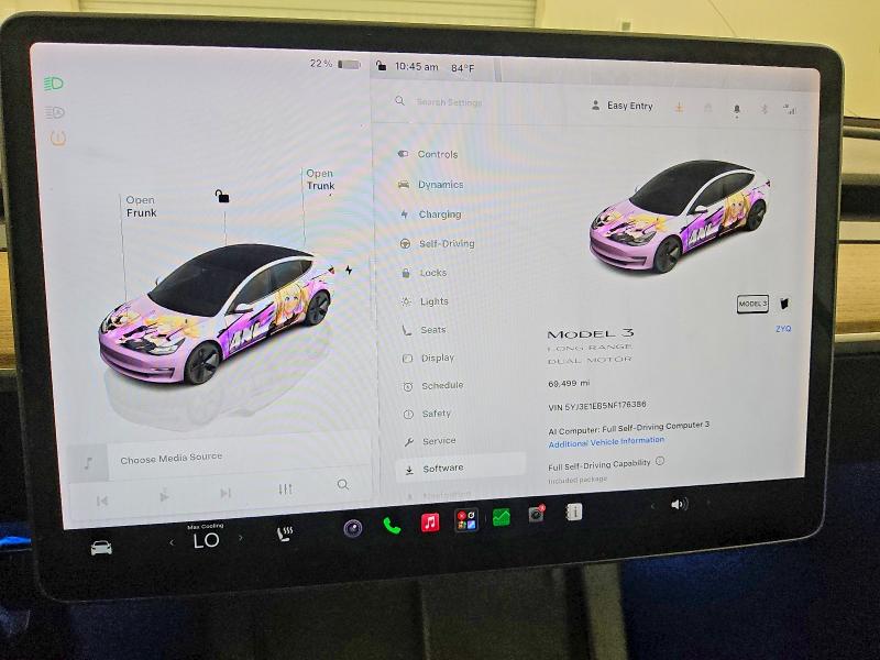 Aukcja sprzedaży 2022 Tesla Model 3, vin: 5YJ3E1EB5NF176386, numer aukcji: 65493976