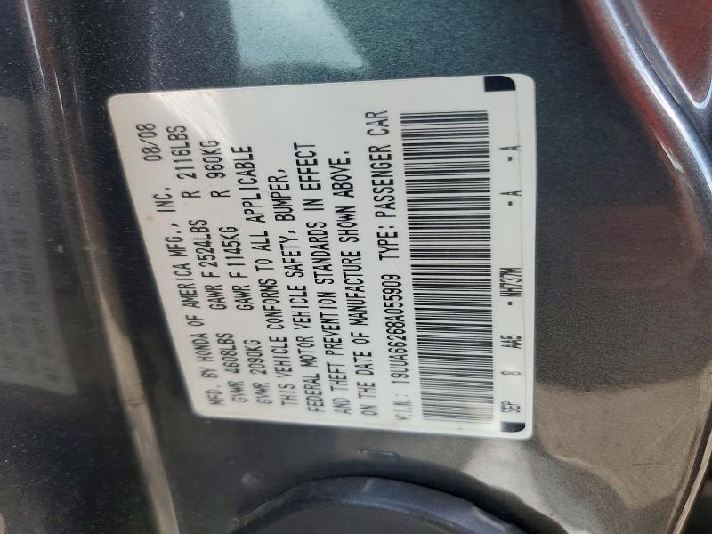 63524716 :رقم المزاد ، 19UUA66268A055909 vin ، 2008 Acura Tl مزاد بيع