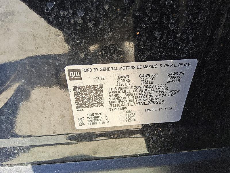 64900756 :رقم المزاد ، 3GKALTEV9NL229325 vin ، 2022 Gmc Terrain مزاد بيع