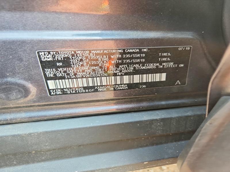 Продаж на аукціоні авто 2019 Toyota Rav4, vin: 2T3A1RFV2KC034126, номер лоту: 64087456