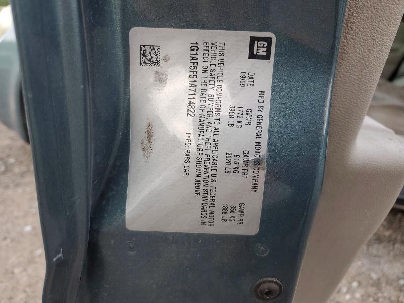 63427896 :رقم المزاد ، 1G1AF5F51A7114822 vin ، 2010 Chevrolet Cobalt مزاد بيع