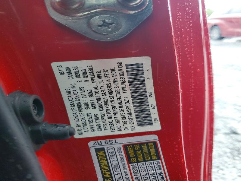 Продаж на аукціоні авто 2015 Honda Civic, vin: 2HGFG4A53FH706019, номер лоту: 65594416