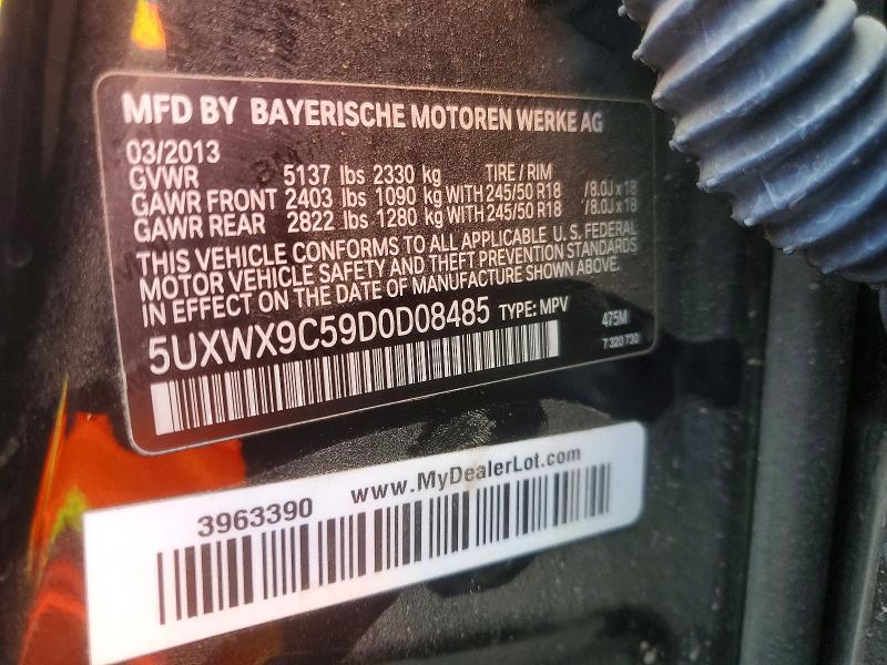 Продажа на аукционе авто 2013 Bmw X3, vin: 5UXWX9C59D0D08485, номер лота: 64846316