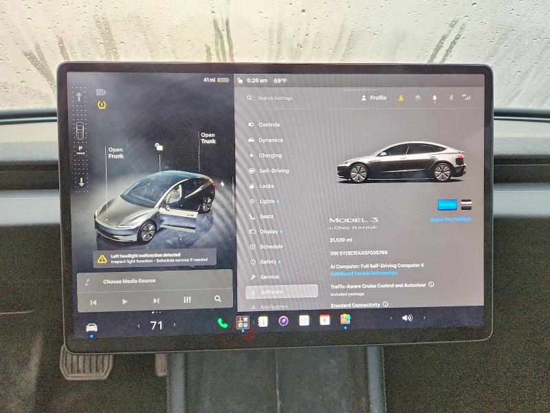 Auction sale of the 2025 Tesla Model 3, vin: 5YJ3E1EAXSF035798, lot number: 63357126