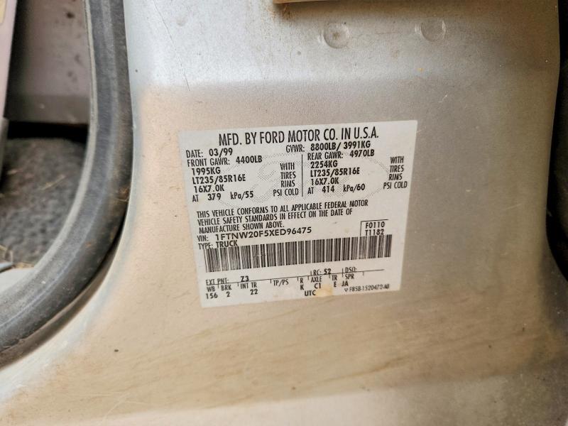 1999 Ford F250 მანქანა იყიდება აუქციონზე, vin: 1FTNW20F5XED96475, აუქციონის ნომერი: 66532696