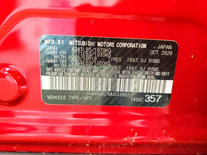 Продаж на аукціоні авто 2021 Mitsubishi Outlander Sport, vin: JA4ARUAU7MU003862, номер лоту: 66029386