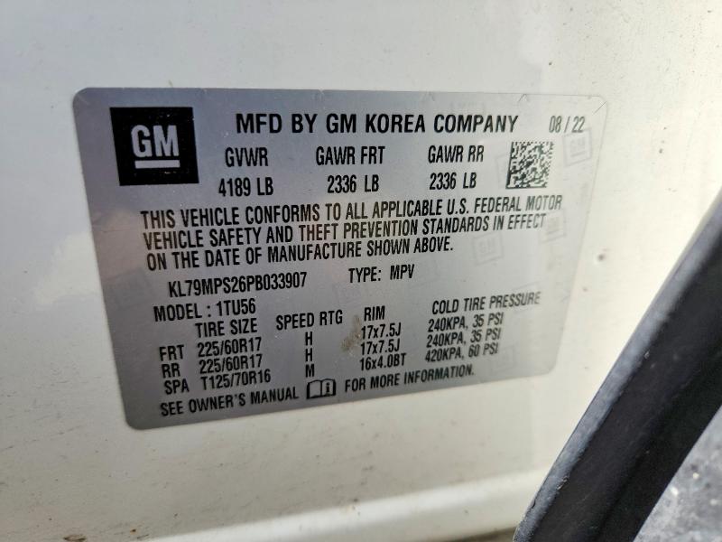 Aukcja sprzedaży 2023 Chevrolet Trailblazer, vin: KL79MPS26PB033907, numer aukcji: 62229336