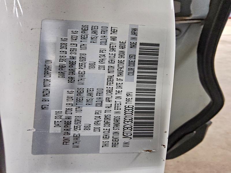 65209166 :رقم المزاد ، JM3TCBCY3G0100306 vin ، 2016 Mazda Cx-9 مزاد بيع