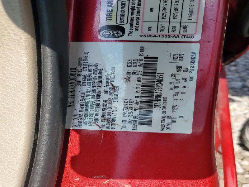 Продаж на аукціоні авто 2011 Ford Fusion, vin: 3FAHP0HA9BR340591, номер лоту: 64289926