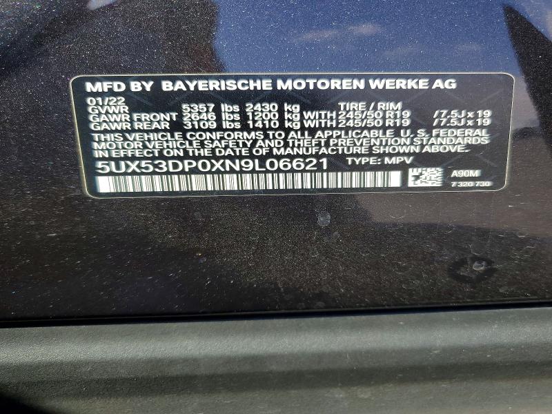 Продажа на аукционе авто 2022 Bmw X3, vin: 5UX53DP0XN9L06621, номер лота: 64666596