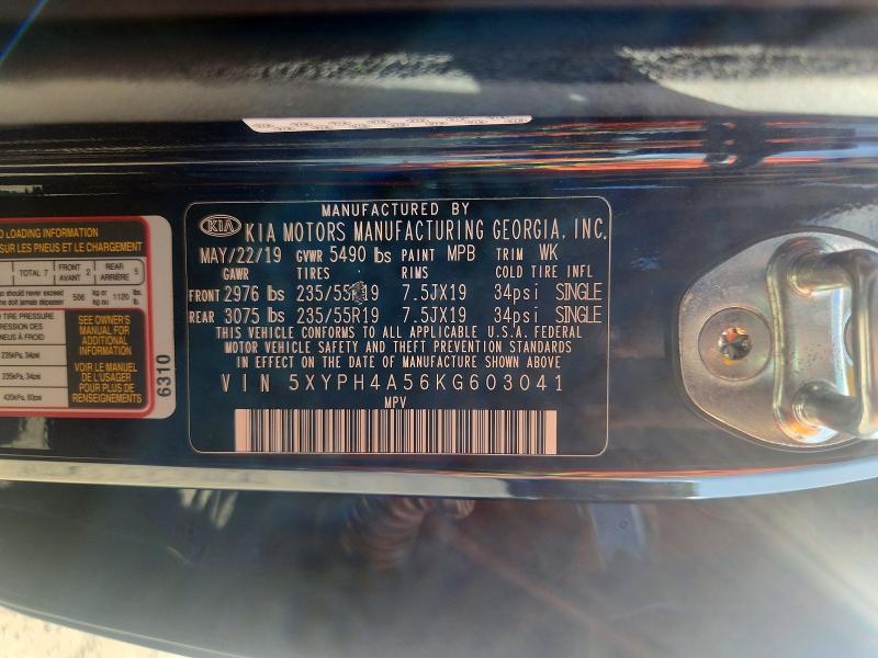 Aukcja sprzedaży 2019 Kia Sorento, vin: 5XYPH4A56KG603041, numer aukcji: 64517396