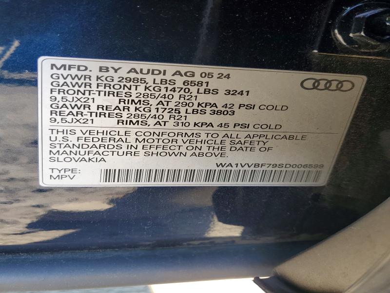Aukcja sprzedaży 2025 Audi Q7, vin: WA1VVBF79SD006599, numer aukcji: 64502686