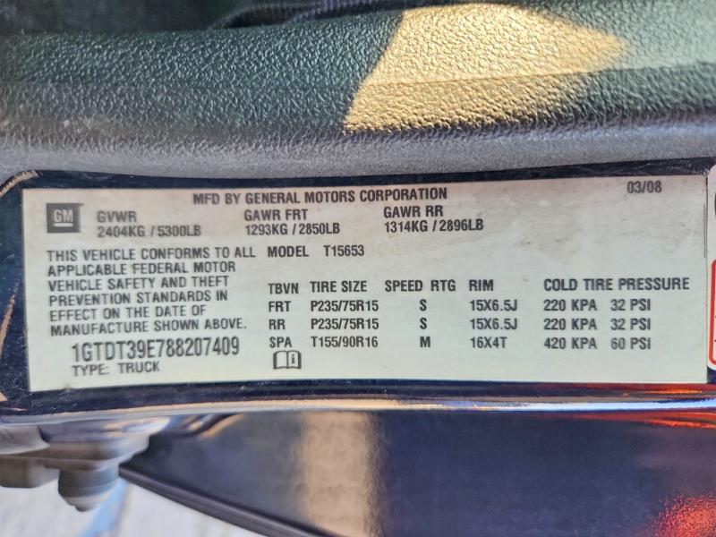 Продаж на аукціоні авто 2008 Gmc Canyon, vin: 1GTDT39E788207409, номер лоту: 63926236