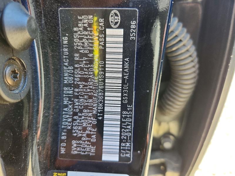 65227046 :رقم المزاد ، 4T1BK36B76U159110 vin ، 2006 Toyota Avalon مزاد بيع