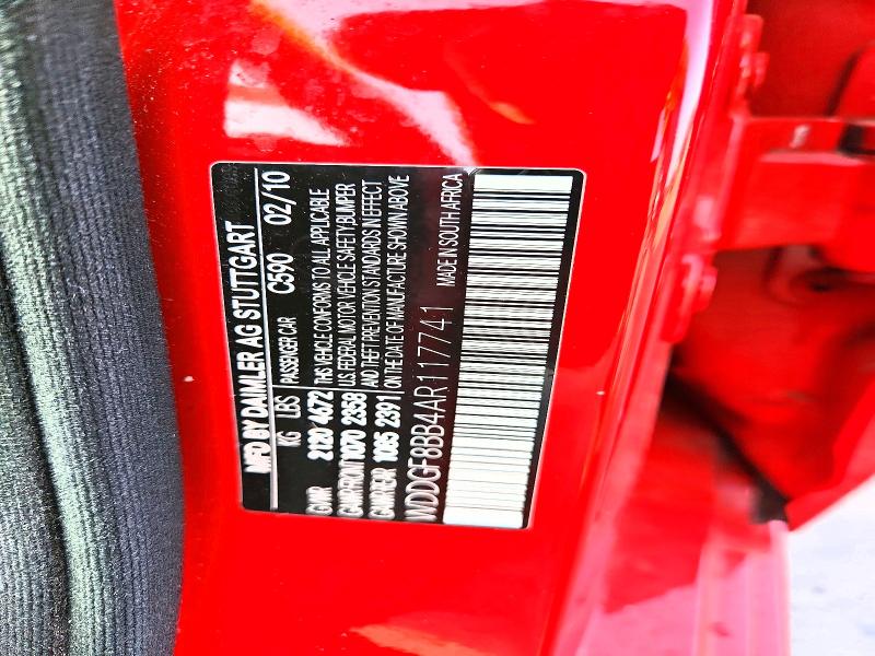 Aukcja sprzedaży 2010 Mercedes-benz C, vin: WDDGF8BB4AR117741, numer aukcji: 64020576