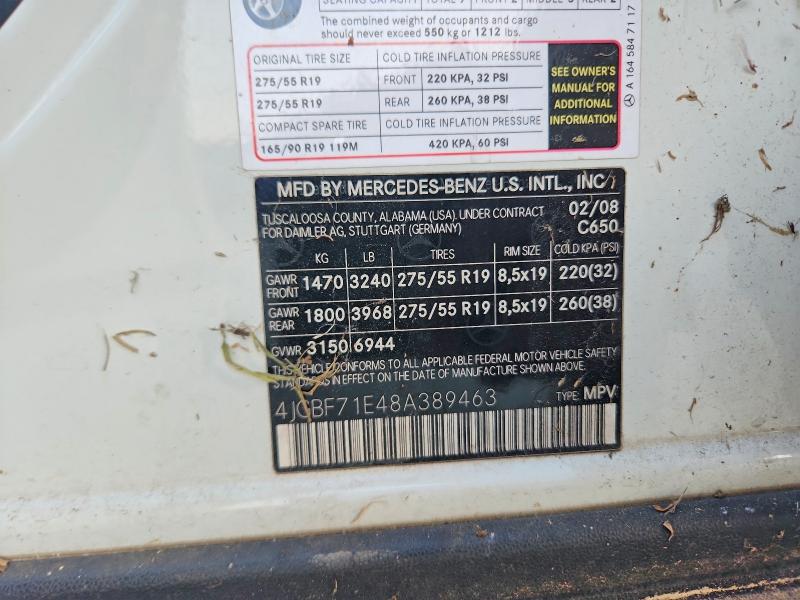 Продажа на аукционе авто 2008 Mercedes-benz Gl, vin: 4JGBF71E48A389463, номер лота: 63308516