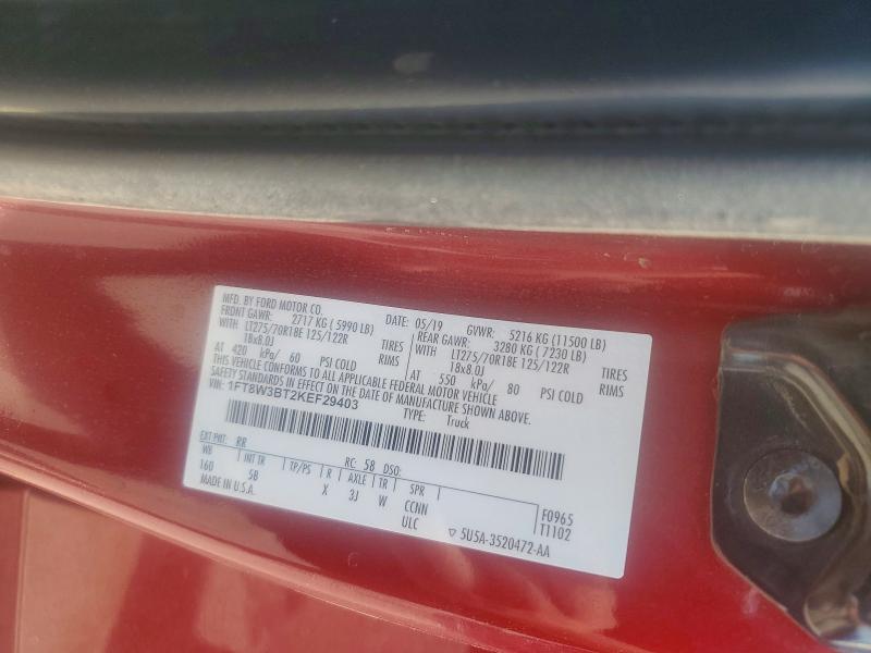 Продажа на аукционе авто 2019 Ford F350, vin: 1FT8W3BT2KEF29403, номер лота: 63917646
