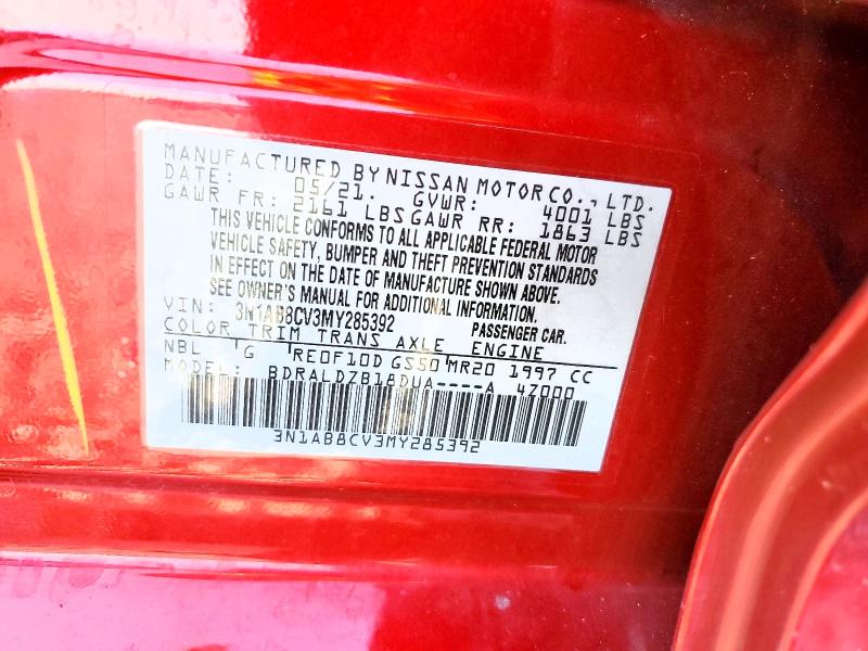 Продажа на аукционе авто 2021 Nissan Sentra, vin: 3N1AB8CV3MY285392, номер лота: 64841666