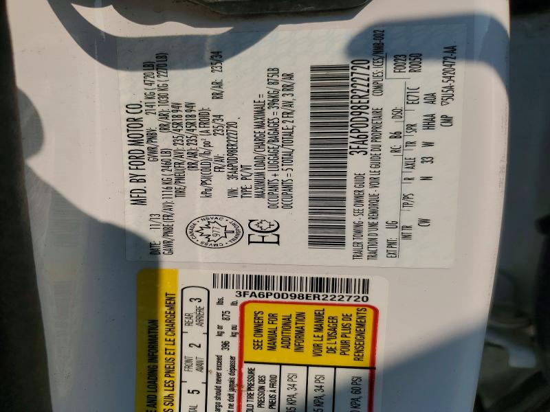 Aukcja sprzedaży 2014 Ford Fusion, vin: 3FA6P0D98ER222720, numer aukcji: 64252476
