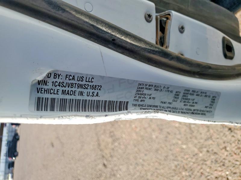 65359836 :رقم المزاد ، 1C4SJVBT9NS216872 vin ، 2022 Jeep Wagoneer مزاد بيع