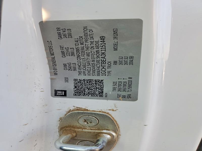 2019 Chevrolet Colorado მანქანა იყიდება აუქციონზე, vin: 1GCHTBEA3K1151449, აუქციონის ნომერი: 62661856