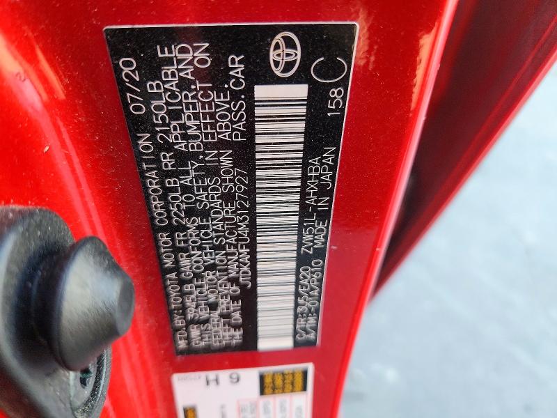 Aukcja sprzedaży 2021 Toyota Prius, vin: JTDKAMFU4M3127927, numer aukcji: 65512206