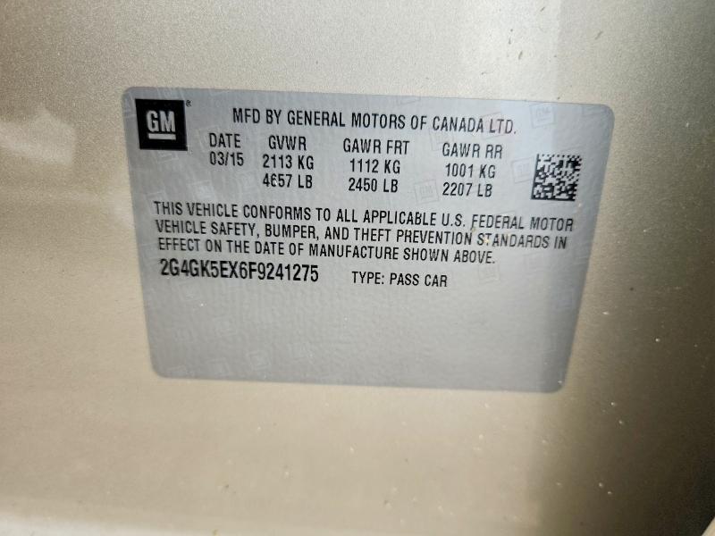 Продажа на аукционе авто 2015 Buick Regal, vin: 2G4GK5EX6F9241275, номер лота: 63432486