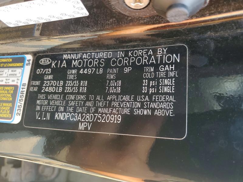 64282796 :رقم المزاد ، KNDPC3A28D7520919 vin ، 2013 Kia Sportage مزاد بيع