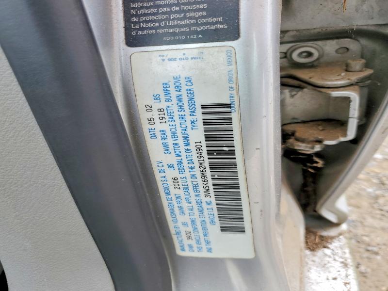 2002 Volkswagen Jetta მანქანა იყიდება აუქციონზე, vin: 3VWSK69M62M194901, აუქციონის ნომერი: 64513786