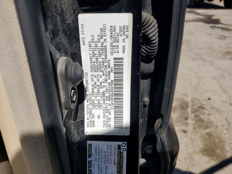 64253236 :رقم المزاد ، JTJBT20X840057588 vin ، 2004 Lexus Gx مزاد بيع