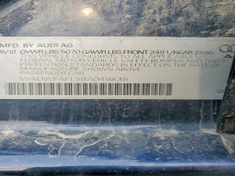 Aukcja sprzedaży 2011 Audi A4, vin: WAUWFAFL5BA049835, numer aukcji: 62716126