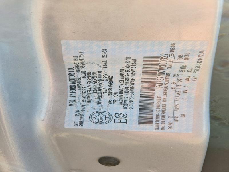 2007 Ford Focus მანქანა იყიდება აუქციონზე, vin: 1FAFP37N07W300322, აუქციონის ნომერი: 64275956