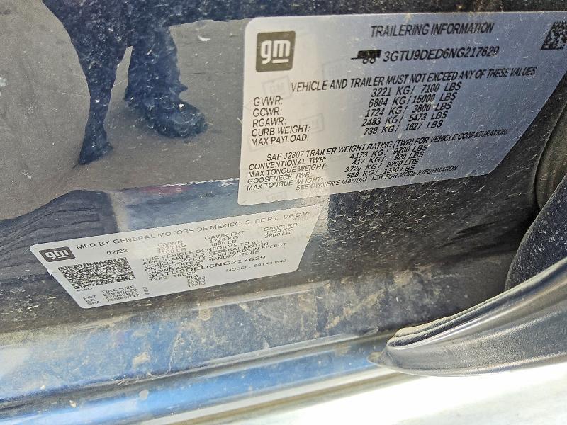 Продаж на аукціоні авто 2022 Gmc Sierra Limited, vin: 3GTU9DED6NG217629, номер лоту: 65574746