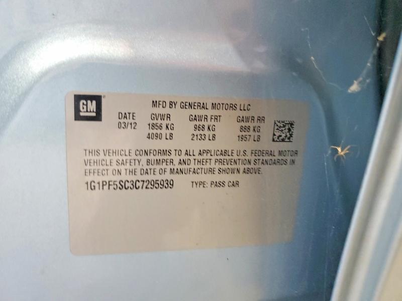 Продаж на аукціоні авто 2012 Chevrolet Cruze, vin: 1G1PF5SC3C7295939, номер лоту: 65485106