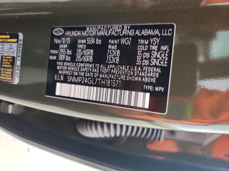 Aukcja sprzedaży 2026 Hyundai Santa Fe, vin: 5NMP24GL7TH181571, numer aukcji: 66416896