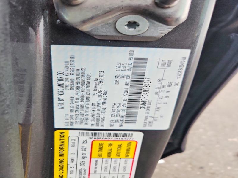 Aukcja sprzedaży 2018 Ford Fusion, vin: 3FA6P0HD4JR184377, numer aukcji: 66969846