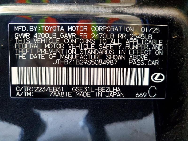 Aukcja sprzedaży 2025 Lexus Is 350, vin: JTHBZ1B29S5084987, numer aukcji: 64492486