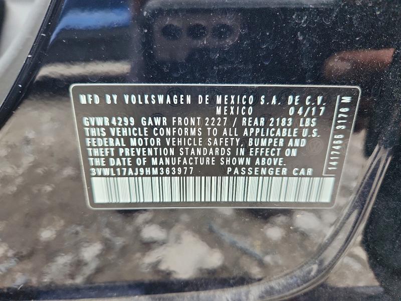 Продажа на аукционе авто 2017 Volkswagen Jetta, vin: 3VWL17AJ9HM363977, номер лота: 65828676