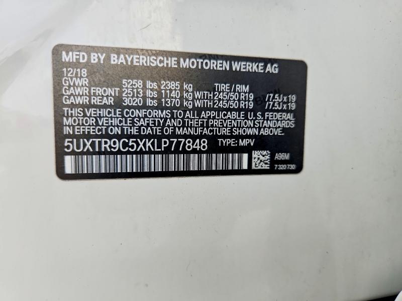 Продаж на аукціоні авто 2019 Bmw X3, vin: 5UXTR9C5XKLP77848, номер лоту: 66636976