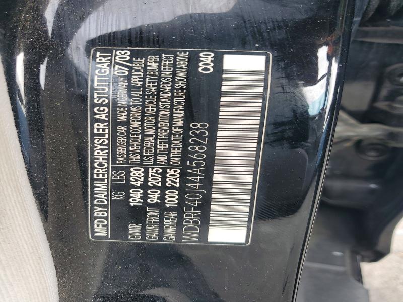 2004 Mercedes-benz C მანქანა იყიდება აუქციონზე, vin: WDBRF40J44A568238, აუქციონის ნომერი: 66311396