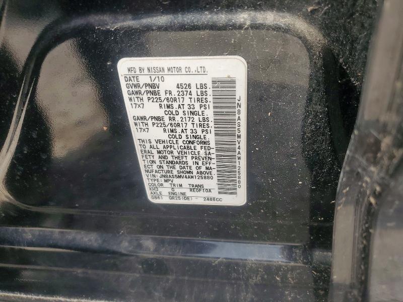 Продаж на аукціоні авто 2010 Nissan Rogue, vin: JN8AS5MV4AW125880, номер лоту: 65644416