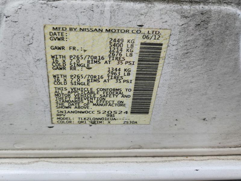 Продаж на аукціоні авто 2012 Nissan Xterra, vin: 5N1AN0NW0CC520524, номер лоту: 66508126