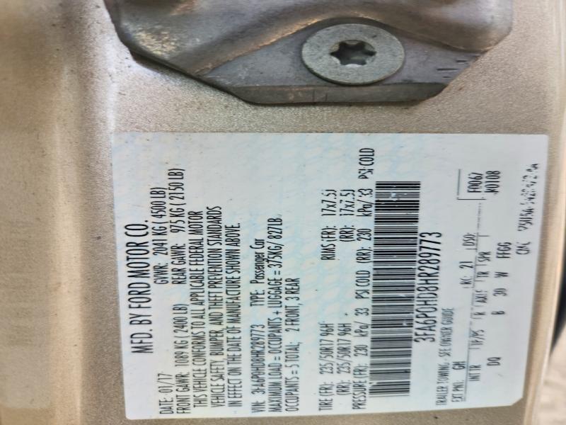 Продажа на аукционе авто 2017 Ford Fusion, vin: 3FA6P0HD8HR289773, номер лота: 64691616