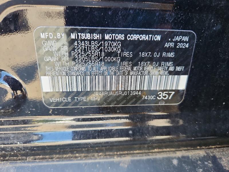 66269976 :رقم المزاد ، JA4ARUAU5RU013944 vin ، 2024 Mitsubishi Outlander Sport مزاد بيع
