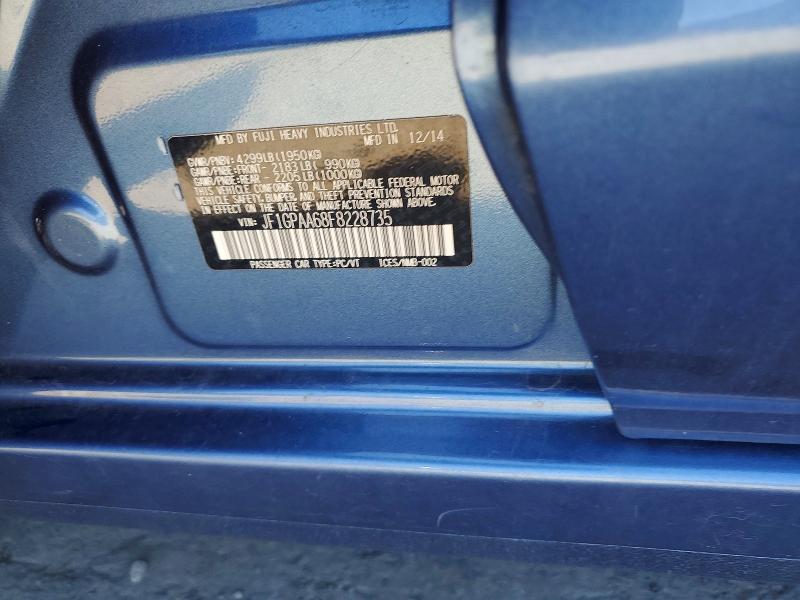 63420486 :رقم المزاد ، JF1GPAA68F8228735 vin ، 2015 Subaru Impreza مزاد بيع