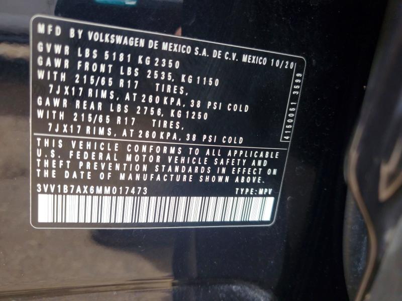 Продажа на аукционе авто 2021 Volkswagen Tiguan, vin: 3VV1B7AX6MM017473, номер лота: 65335016